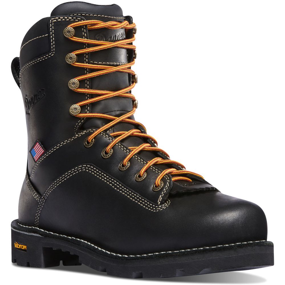 Danner Mens Quarry USA Work Boots Black - SEC750314
